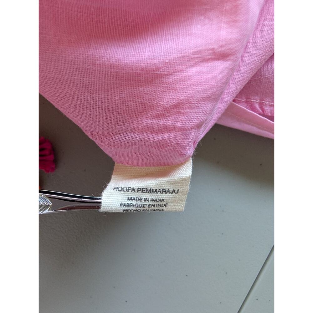 NWD Roopa Pemmaraju Embroidered Beaded V-neck Blouse Sz L Pink #C2405 - Picture 9 of 10